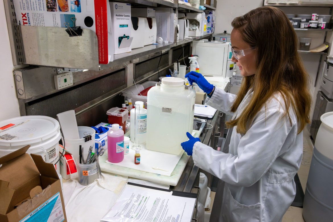 Photo of the formalin recycler at Cummings School of Veterinary Medicine