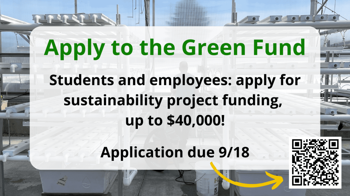 Green Fund Apps Due 9/18