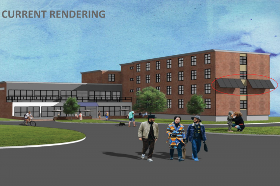 Rendering of solar panel installation to be funded by the Green Fund