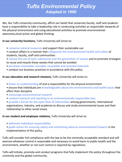 Tufts Carbon Neutrality Engagement Event - Office of Sustainability