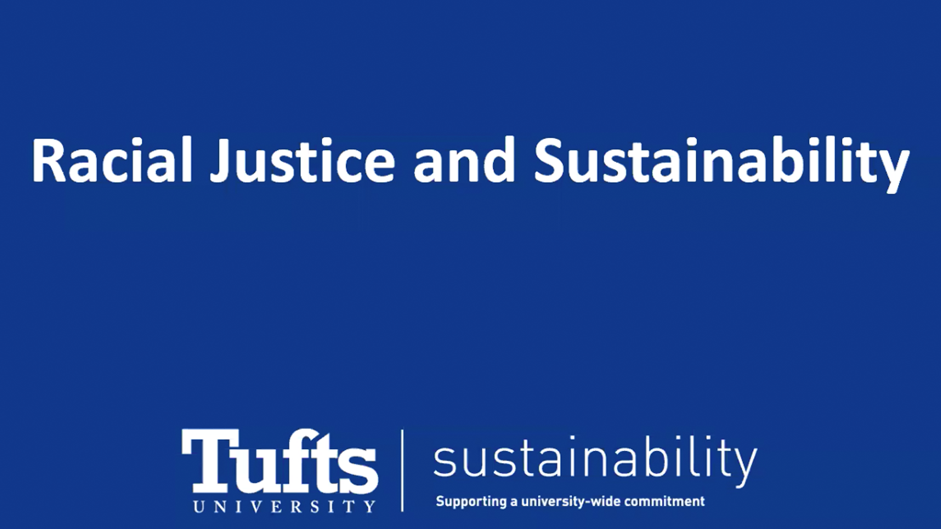 Racial Justice and Sustainability title card for the Office of Sustainability's Juneteenth event on this topic.