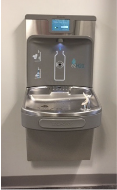 water bottle filling station at the Tufts Dental School