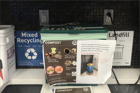 Compost and other waste bins and instructions on how to compost