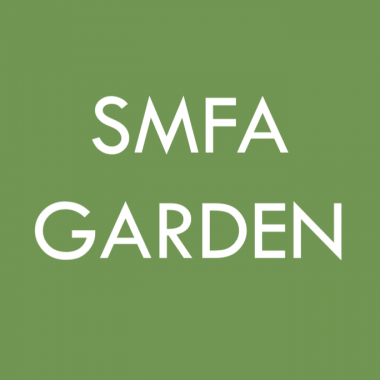SMFA Garden text over green background