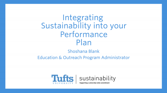 Integrating Sustainability into your Performance Plan, Screen capture of PowerPoint Presentation