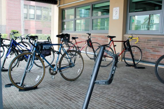 Bike racks at 574 Boston Ave, CLIC Building